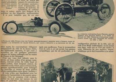 1 1903 22 06 Les ''AS'' du volant, A. Duray, 1906 1er Circuit des Ardennes, 510 km. En 1923 à Tours, il poursuit Segrave avec une Voisin superprofilée. 1