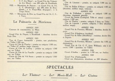 1 1922 09 04 Historique, Palmarès de Jules Moriceau par le MCF, As des AS sur Sunbeam,Talbot et Amilcar, Antibes, Indianapolis. 2