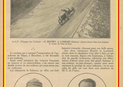 1923 20 10 GP d'Espagne des Cyclecars sur l'Autodrome de Sitgès (Barcelone) 1er Benoist Salmson et Lombard 1100. 1