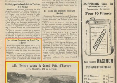 1924 03 08 GP ACF Tourisme, Morel sur Voisin 4ème, Duray Ariès 6ème. GP Vitesse 1er Campari ALFA, 2, 3 et 6ème, Divo, Benoist et Thomas sur Delage, 7et 8ème Chassagne et Frederich sur Bugatti. 11