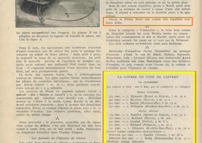 1924 03 08 le 3ème GP ACF Tourisme, Morel sur Voisin 4ème, Duray Ariès 6ème. GP Vitesse 1er Campari ALFA, 2, 3 et 6ème, Divo, Benoist et Thomas sur Delage. Côte de Laffrey 6,400 km, 52 virages, Roanne. 4