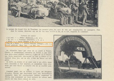 1924 03 08 le 3ème GP ACF Tourisme, Morel sur Voisin 4ème, Duray Ariès 6ème. GP Vitesse 1er Campari ALFA, 2, 3 et 6ème, Divo, Benoist et Thomas sur Delage. Côte de Laffrey 6,400 km, 52 virages, Roanne.5