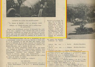 1924 28 05 Côte de Saint Alban les Eaux (près de Roanne). 1er Benoît Delage + de 4000cc. 1