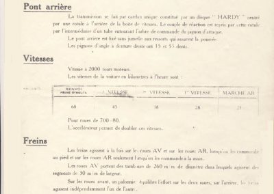 1926 02 03 Notice d'homologuation d'un Amilcar C.O. de course d'Usine, groupe borgne 1094cc, 55 x 77mm, qui n'a jamais été vendu au publique 2