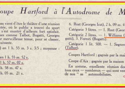 1926 08 03 La Coupe Hartford à Miramas, 1er Segrave-Talbot, Moriceau-Talbot 1500 2ème devant Williams et Chiron-Bugatti 2000cc. 1