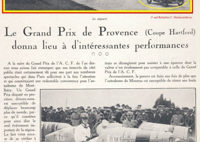1926 28 03 GP 2ème Provence, Coupe Hartford Miramas, Amilcar 1100, 1er Morel, 2ème Martin. En 1500cc, 2ème Moriceau-Talbot, 3ème Williams-Bugatti. 0
