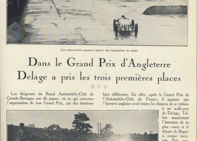 1927 01 10 GP de Grande Bretagne -Angleterre. les 3 Delage, 1er Benoist, 2ème Bourlier et 3ème Divo, 6ème Conelli-Williams-Bugatti. 1