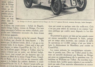 1927 03 07 GP de l'ACF à Montlhéry. 1er Benoist, 2 Bourlier, 3 Morel Delage, 4 Williams-Moriceau Talbot. 19