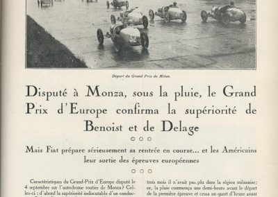 1927 05 09 GP de Milan. Amilcar, Zampiérie, 1er des 1100. GP d'Italie et d'Europe 1er Benoist Delage. 1