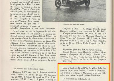 1927 05 09 GP de Milan. Amilcar, Zampiérie, 1er des 1100. GP d'Italie et d'Europe 1er Benoist Delage. 4