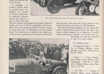 1927 14-15 08 Meeting du 1er GP de Paris de 24 h. à Linas-Montlhéry. Course des 1100 ; Amilcar MCO GH 1er Martin n°14 et 2ème Morel MCO étroit n°12. Course des Dames, Junek-Bugatti 2300cc. 2