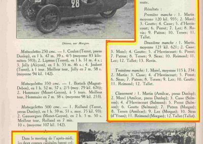 1927 14-15 08 Meeting du 1er GP de Paris de 24 h. à Linas-Montlhéry. Course des 1100 ; Amilcar MCO GH 1er Martin n°14 et 2ème Morel MCO étroit n°12. Course des Dames, Junek-Bugatti 2300cc. 3