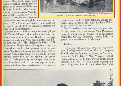 1927 14-15 08 Meeting du 1er GP de Paris de 24 h. à Linas-Montlhéry. Course des 1100 ; Amilcar MCO GH 1er Martin n°14 et 2ème Morel MCO étroit n°12. Course des Dames, Junek-Bugatti 2300cc. 4