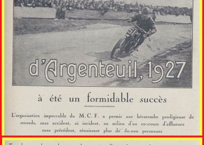 1927 20 03 Côte d'Argenteuil D.A. 1,800 km, Amilcar C.O. Martin 1'16''4-5, R.B. 84 km-h de moy. Grande Médaille d'Or. 1