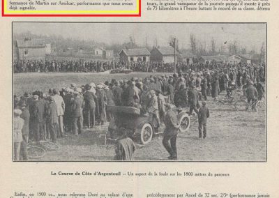 1927 20 03 Côte d'Argenteuil D.A. 1,800 km, Amilcar C.O. Martin 1'16''4-5, R.B. 84 km-h de moy. Grande Médaille d'Or. 6