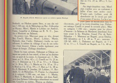 1927 25 07 GP Saint Sebastien. Martin 1er des 1100 sur le M.C.O. GH. Mr Sée montre S.M. le Roi d'Espagne, le moteur de la 1100 MCO. ab. Morel (ruture d'un roulement de roue). 8