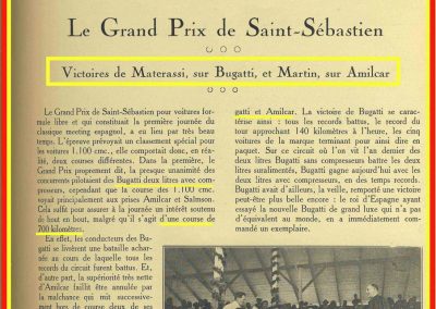 1927 25 07 GP Saint Sébastien 1er des 1100 Martin Amilcar MCO G.H. Record 1100 battu et à 4' de la 5ème Bugatti 2000cc (ab. Morel, roulement de roue et Leblanc en panne d'essence !). 0