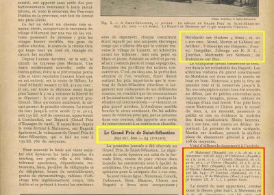 1927 25 07 GP Saint Sébastien 1er des 1100 Martin Amilcar MCO G.H. Record 1100 battu et à 4' de la 5ème Bugatti 2000cc (ab. Morel, roulement de roue et Leblanc en panne d'essence !). 6