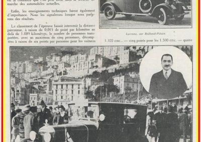 1927 30 01 Rallye de Monte-Carlo (Monaco) 1er au général, Amilcar, 7ch, à soupapes latérales, Compresseur Cozette, 5 personnes à bord, départ de Koenigsberg. 2
