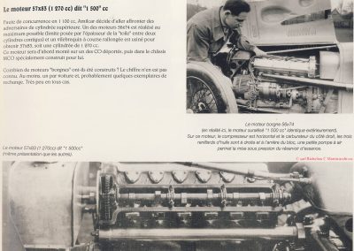 1929 -- 11 Châssis, moteur complet de l'Amilcar M.C.O., 6 cylindres, 1500cc (1275cc réel) d'Indianapolis, montrant le moteur groupe Borgne (sans culasse démontable). 1
