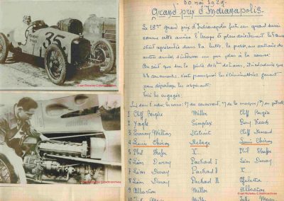 1929 30 05 500 miles d'Indianapolis USA. ab Moriceau sur l'Amilcar, Chiron sur Delage est 7ème sur 11 arrivants et 35 partants 17_