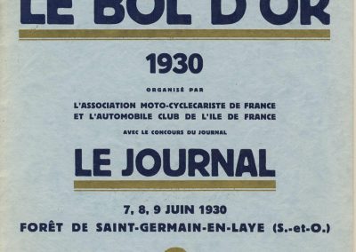 1930 07 09 06 Bol d'Or, le 9ème à St-Germain) C.A. Martin (mon père) Amilcar C.O. 6 cyl.-4, n°100 6ème, Gaston Mottet n°101. 1