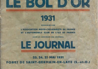 1931 23 25 05 Bol d'Or (10ème 24 h. un seul pilote) Saint -Germain-en-Laye. Amilcar MCO GH, C.A. Martin, 1er Cat. et 3ème au Général (avec le moteur 4 cyl. latéral 1100cc). 00_