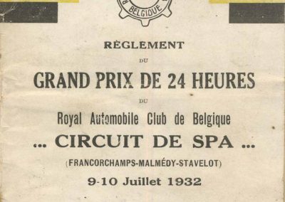 1932 09-10 07 GP de 24 heures, Circuit de Spa-Francorchamps. C.A. Martin-Bodoignet, Amilcar 6 cyl., n°74, non classé après 18 heures parcourues et 1er à la Coupe du Roi. Robail n°80. 1