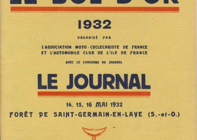 1932 14-15-16 05 Bol d'Or. Amilcar MCO GH C.A. Martin, 1er Cat. Course n°46. Biolay sur Monotrace (cyclecar 3 roues 500cc) n° 6. 1