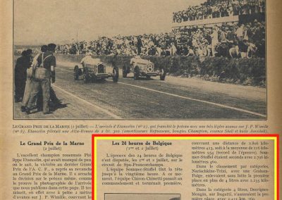 1933 01 07 GP le 10ème 24 heures du RAC Belge Circuit de Spa. C.A. Martin, de Garvardie et Duray 2090 km Amilcar C6-4. 1100cc. 8