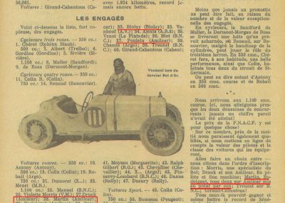 1933 05 06 Bol d'Or Amilcar Blot, Biolay, de Gavardie, Martin, Bodoignet, Poiré, Poulain, Raph, Druck, 11