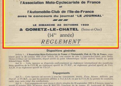 1933 22 10 Côte de Gometz le Châtel (la 14ème année) ACIF, Amilcar C.A. Martin (1er de la 4ème). 1