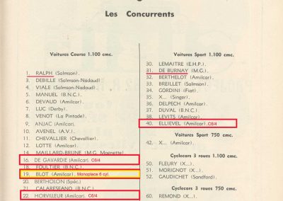 1935 19 05 Bol d'Or Amilcar C6-4 C.A. Martin, de Gavardie, Horvilleur, Poulain, Bodoignet, Ellievel. Grignard. Blot. 4
