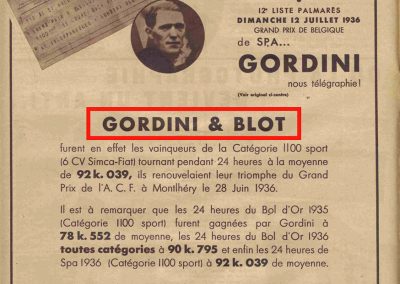 1936 01 09 Gordini-Blot 1er Simca. 1