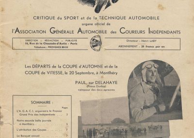 1936 20 09 Coupe d'Automne, C.A. Martin Simca-Fiat 3ème des 1100. Pollédry Alfa 1er des 2000 et 2ème au Critérium. La Coupe de Vitesse 1100, Grignard, Blot et Mestivier. 1