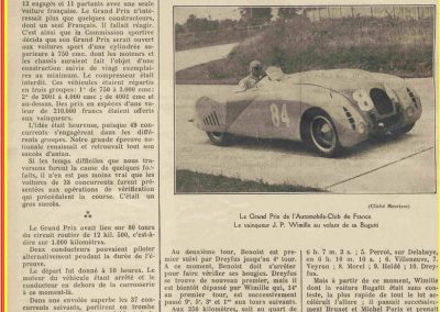 1936 28 06 GP ACF. C.A. Martin 23ème sur Simca-Fiat 998cc n°24, Coppa d'Oro devant Lord Howe et Camérano. 1er Wimille-Sommer Bugatti 57, 3300cc passant à plus de 230 km-h. 01