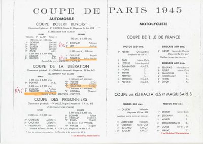 1945 09 09 Coupe de Paris et Libération, Dauphine. Amilcar Mestivier MCO 1100, C.A. Martin MCO 1500, Grignard, Ondet Monoplace 6cyl. Amilcar, Polledry Alfa-Roméo 1750. 2