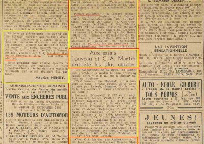 1946 07 10 Coupe du Salon au Bois de Boulogne. C.A. Martin Amilcar MCO 1500, n°96, 1er aux essais, 1'59''9-10. 1