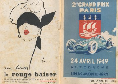 1949 24 04 GP Paris à Montlhéry, Hommage à Wimille, 1er Etancelin-Talbot. Coupe des Prisonniers, une Robert Benoist, une de la Libération. 1500 à compr. 4500 sans. 1