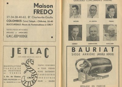 1952 07 09 24eme Bol d'Or Montlhéry. 1er Catég. C.A. Martin-Simca Aronde, Le Jamtel sur Porsche est accidenté. 23