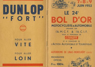 1952 07 09 24eme Bol d'Or Montlhéry. 1er Catég. C.A. Martin-Simca Aronde, Le Jamtel sur Porsche est accidenté. 2_